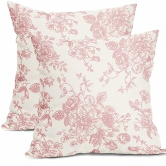 Kawani Pink and Cream Floral Pillow Covers